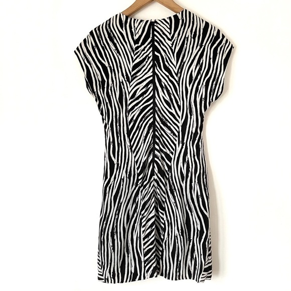 Helmut Lang Zebra Print 100% Silk Mini Dress sz 2 - Picture 3 of 8